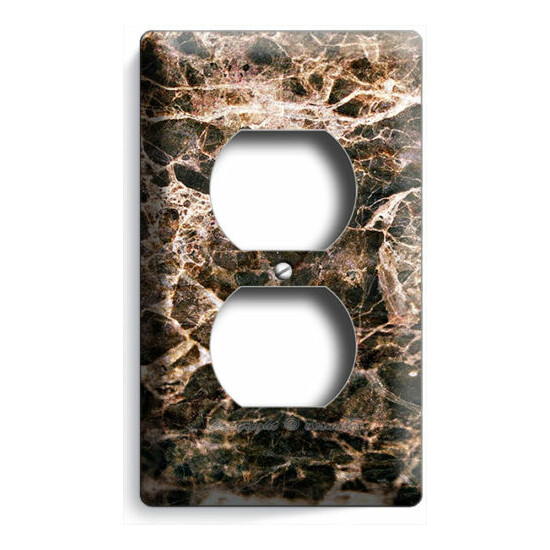 ITALIAN BROWN MARBLE LOOK LIGHT SWITCH OUTLET WALL PLATE ROOM HOME KITCHEN DECOR image {4}