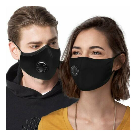 Reusable Washable Face Mask with Breath Port + 2 PM2.5 Carbon Filters 5 Layers image {2}