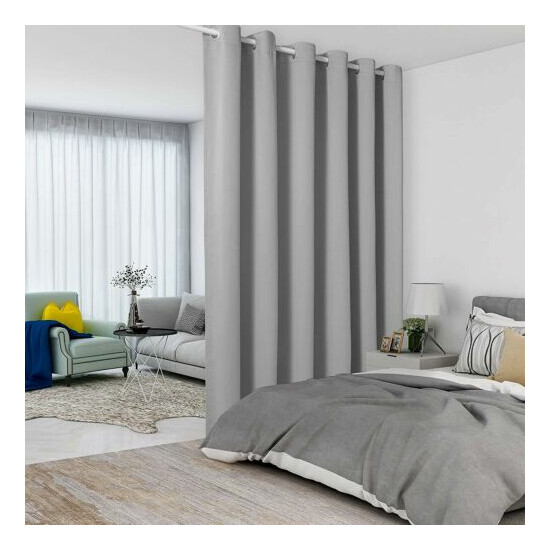 LORDTEX Thermal Insulated Blackout Curtain Fabric Window Panel 100" by 84" GREY image {2}