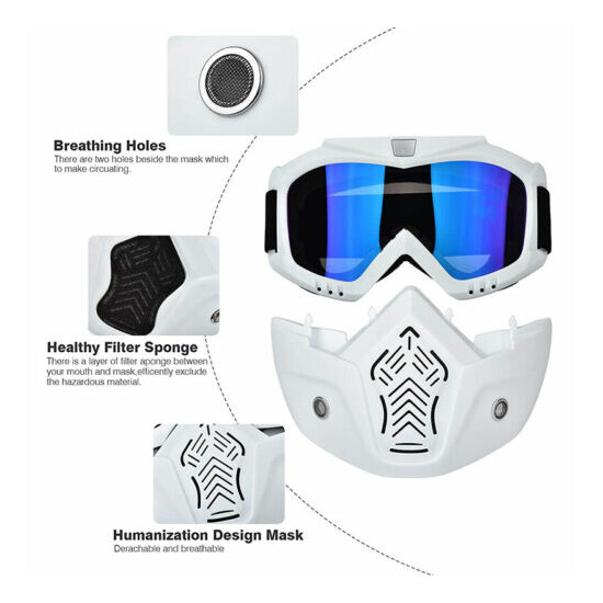 Protective Goggles Eye Protection Glasses Detachable Face Mask Work Lenses PPE image {4}