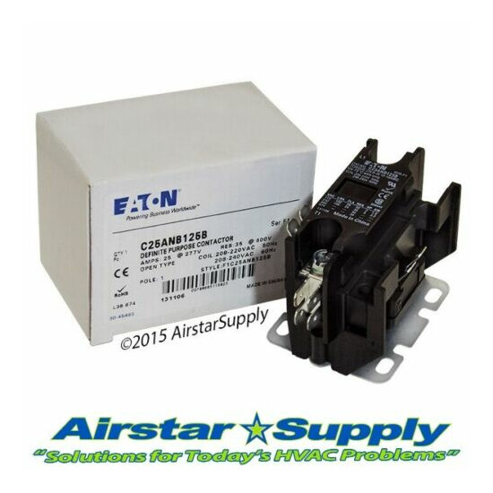 C25ANB125B Eaton / Cutler Hammer Contactor - 25 Amp / 1 Pole / 208/240V Coil image {1}