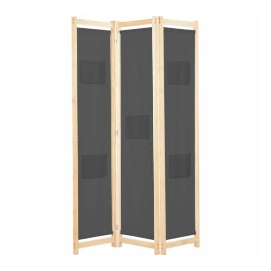 High Quality 3-Panel Room Divider Gray 47.2"x66.9"x1.6" Fabric Sturdy Durable image {2}