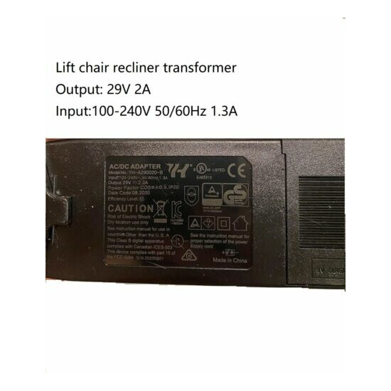 Limoss Okin Lift Chair Power Recliner SP2-B or 29V 2A Power Supply Transformer image {5}