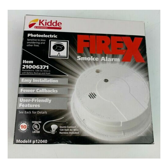 Kidde Firex Smoke Alarm p12040 Wire-in w/Battery Back up image {1}