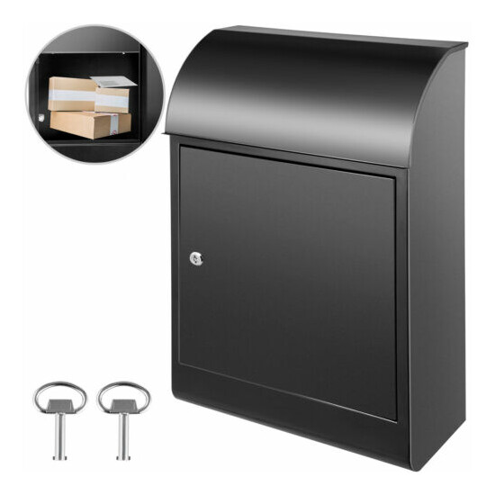 VEVOR 30x17.3x7.9" Mailbox Drop Box Galvanized Steel Weatherproof W/Lock and Key image {1}