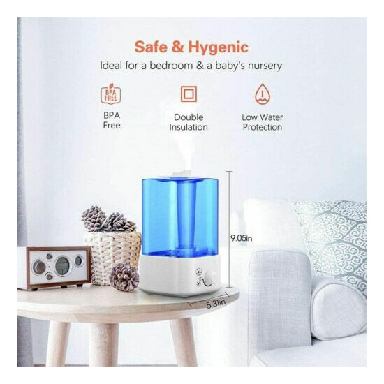 Bedroom Cold Mist Humidifier 2 Liter Small Air Diffuser Fog Maker Aromatherapy  image {2}
