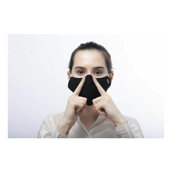 10 PC Dony Triple Layer Black Cloth Face Mask Washable Over 60 Times Black Color image {4}