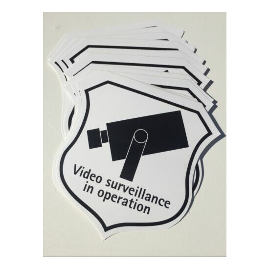 10-Pack “Video Surveillance in Operation” Vinyl Decal CCTV Sticker image {1}