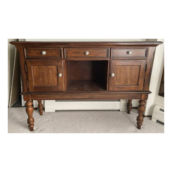 Raymour & Flanigan dining room buffet Server sideboard table 57” long image {1}