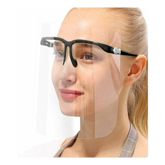 Shield Full Face Visor Glasses Blue Protection Mask PPE Transparent Pack Of 10 image {10}