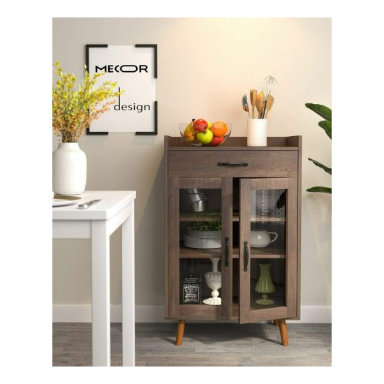 Kitchen Sideboard Buffet Cabinet, Dining Storage Cupboard with Adjustable Shelf image {1}
