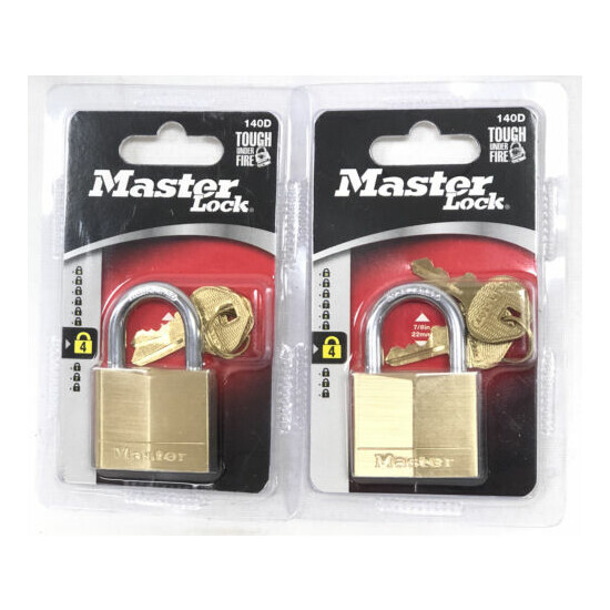 2 Master Lock 140D 7/8in 22mm 1-19/16in 40mm Padlocks New Sealed Pry Resistant image {1}
