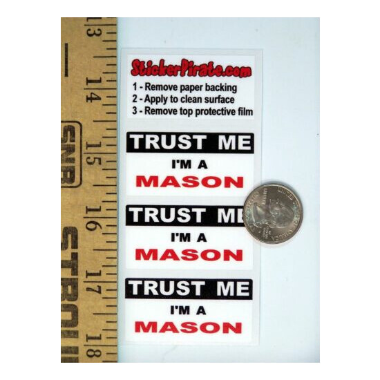 3 - Mason Trust Me Tool Box Hard Hat Helmet Sticker H454 image {2}