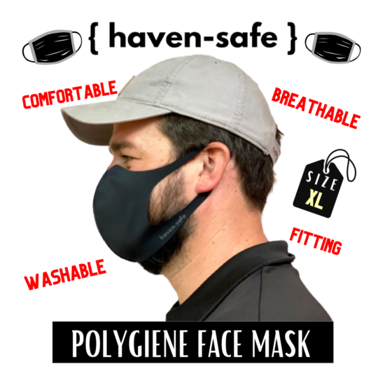 Premium Fabric Face Masks, Polygiene, Lightweight, Reusable, Comfortable X-LARGE Thumb {2}
