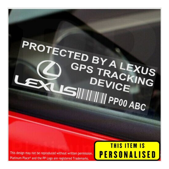 4 x Lexus PERSONALISED GPS Tracking Device-Security Stickers-Alarm-Tracker,Car image {3}