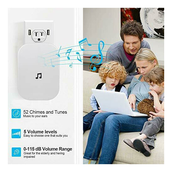 HiView Wireless Doorbell WiFi Smart Video Batteries Included, Black  image {2}