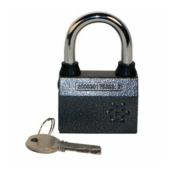 SMALL ALARM PADLOCK SIREN ALARMED MINI LOCK FOR SECURITY AND PROTECTION image {1}