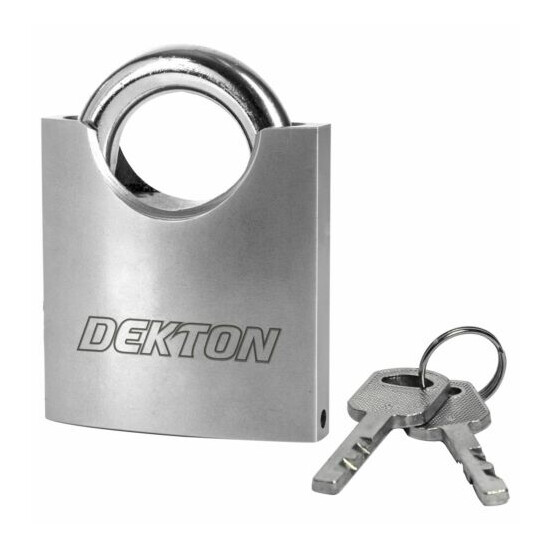 Dekton Security Padlock Steel Closed Shackle 2 Keys 40mm 50mm Or 60mm Satin Lock image {2}