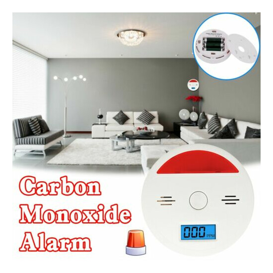 CO Sensor Carbon Detector Alarm 85dB Sound Independent CO Poisoning Warning image {1}