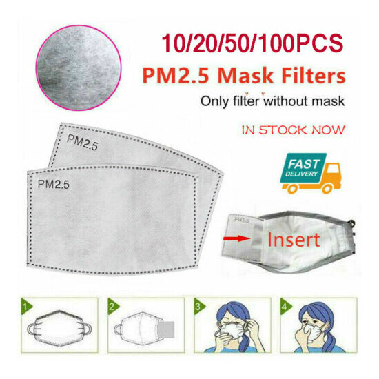 10/50/100 pcs PM2.5 Activated Carbon Mask Filter Replaceable Anti Haze  image {2}