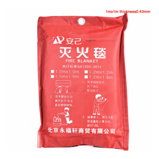 1M x 1M Sealed Fire Blanket Fire Extinguishers Tent Emergency Survival BlankP_NA image {8}