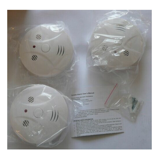 Vitowell 3 Pack Smoke Alarms X001RVBQG9, Photoelectric Chamber, 85db signal image {1}