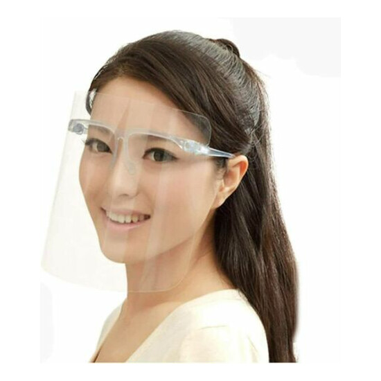 Shield Full Face Visor Glasses Blue Protection Mask PPE Transparent Pack Of 10 image {7}