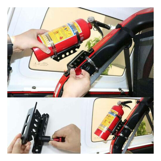 Adjustable Car Roll Bar Fire Extinguisher Holder For Jeep Wrangler TJ YJ JK CJ Thumb {1}