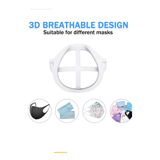 5 PACK OF 3D SILICONE MASK BRACKET image {3}