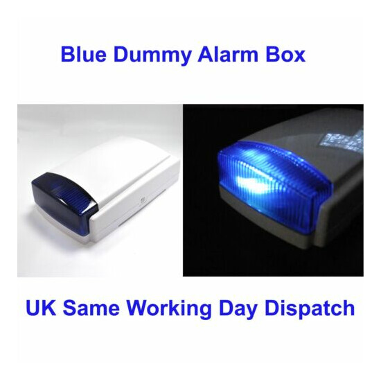 Dummy Alarm Box BLUE Long Lasting dual Flashing 2 LED flasher Weatherproof  image {1}