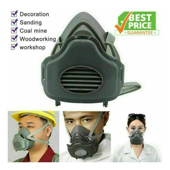 Safety Half Face Gas Mask Respirator Protect Painting Spray Facepiece + Filters image {4}