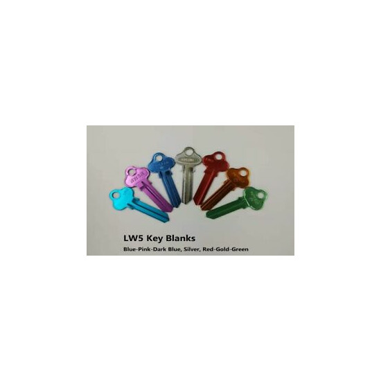 LW5 Key Blanks in Silver/Blue/Dark Blue/Purple/Red/Gold/Green Uncut LW5 KeyBlank image {1}
