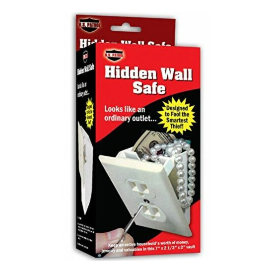 Hidden Wall Safe Secret Stash Electrical Plug Screw Key Lock Metal Small Box image {5}