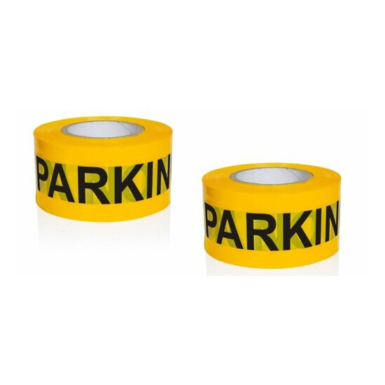 Tapix Caution No Parking Tape 3 in X 1000 ft • Tear Resistant Design - 2 Rolls image {1}