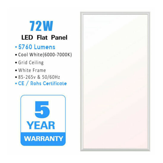 4 Pack 2x4 LED Flat Panel Light Fixture 75 Watt Drop Ceiling Shop Office Lights Thumb {2}