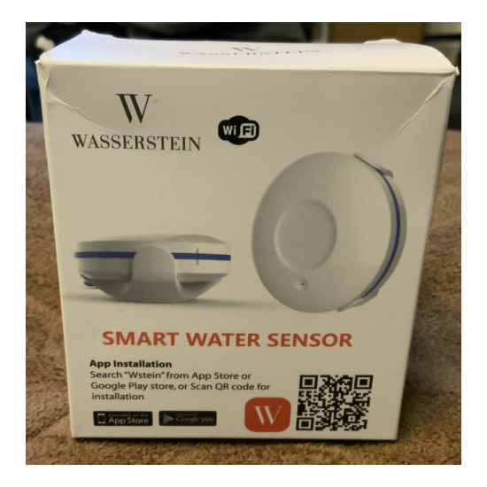 Wasserstein WiFi Water Leak Sensor, Smart Flood Detector White Single READ image {1}