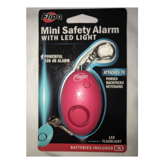 Mini Safety Alarm With LED Light By Flipo, 100 dB Alarm, Red, Brand New image {2}
