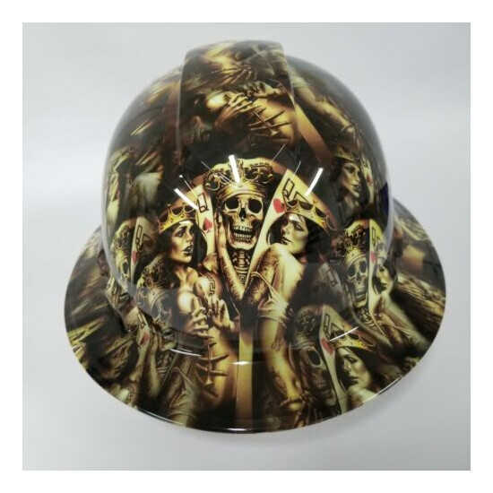 NEW FULL BRIM Hard Hat custom hydro dipped in KING'S AND QUEENS SUPER SICK  image {1}