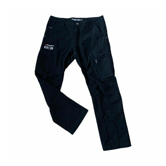  KING GEE Men's Pants black Canvas size 97R cotton 12 pockets narrow fit PRA VGC image {1}