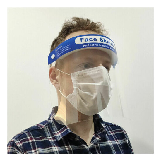 PPE Full face Visor Shield Head Cover Protection Mask Transparent Clear UK STOCK image {2}