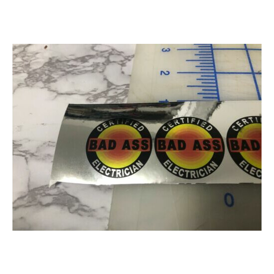 (4) Funny CERTIFIED Bad aSS Electrician Hard Hat Welding Helmet Stickers Decal  image {5}