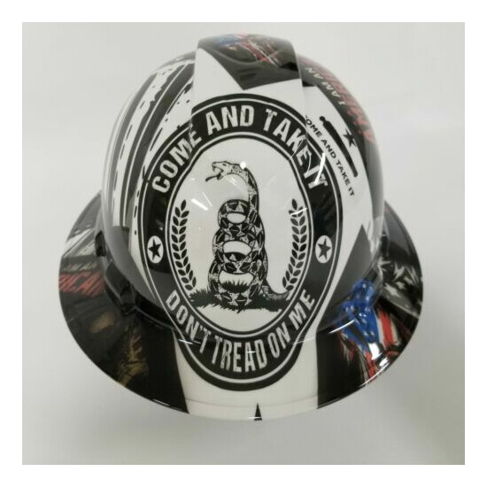 NEW FULL BRIM Hard Hat custom hydro dipped COME AND TAKE IT DONT TREAD ON ME  image {1}