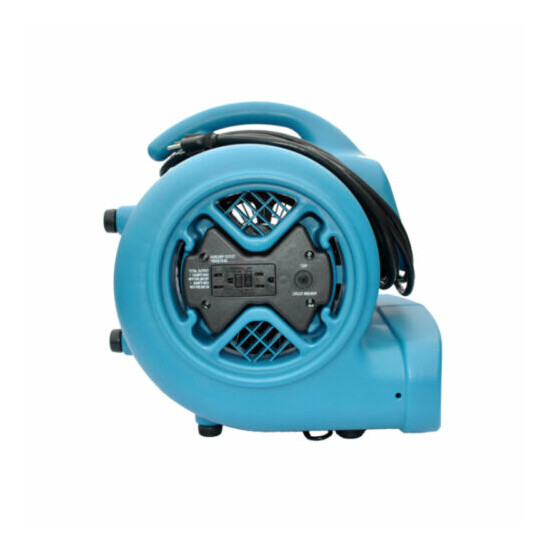 XPOWER 1/3HP Air Mover Carpet Dryer Blower Floor Fan w/GFCI Outlets 4 Pack-Blue image {2}