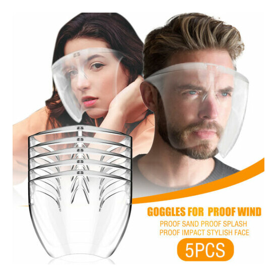 1-5 PCS Face Shield Protective Face Cover Transparent Glasses Visor Anti-Fog image {21}