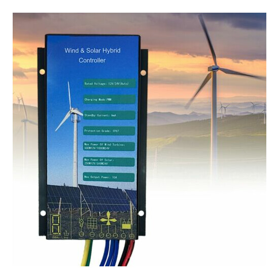 12V/24V 1000W Wind Solar Hybrid Charge Controller Auto-Detection Regulator Thumb {2}