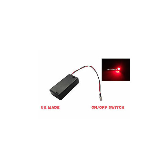 RED FLASHING LED LIGHT DUMMY SECURITY CAR ALARM Motorbike BELL BOX Switched AA image {1}