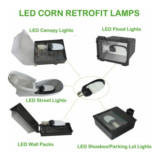  115W LED Shoebox Retrofit Lamp, Paddle Retrofit Corn Bulb Rotatable Mogul Base image {3}