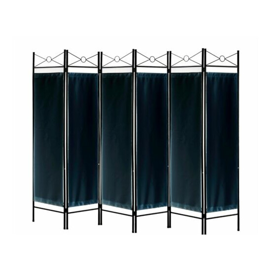 4, 6, 8 Panels Metal Room Divider Screen Black, White, Brown, Red Woven Insert image {4}