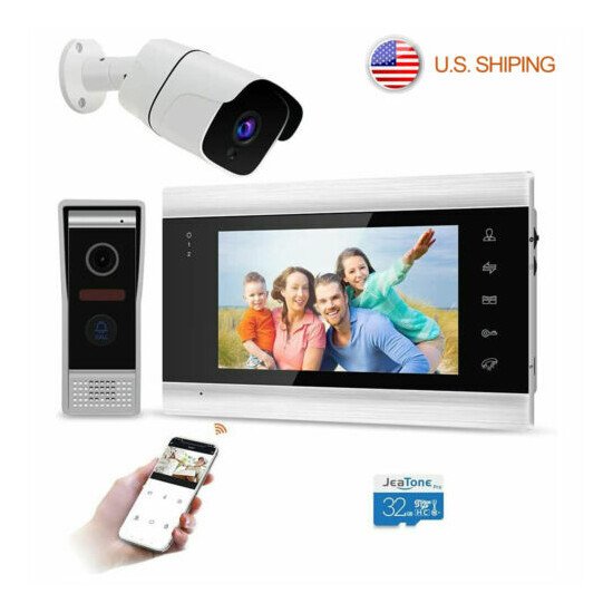 7 Inch Monitor HD Video Intercom, Motion Detection,Night Vision, Remote Control image {1}