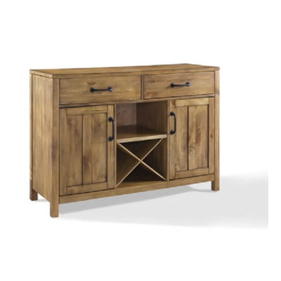 Modern Dining Room Storage Buffet Table Cabinet Wine Rack Natural Rustic Finish  image {4}